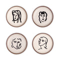 Side Plate Set, Aquatint Portraits